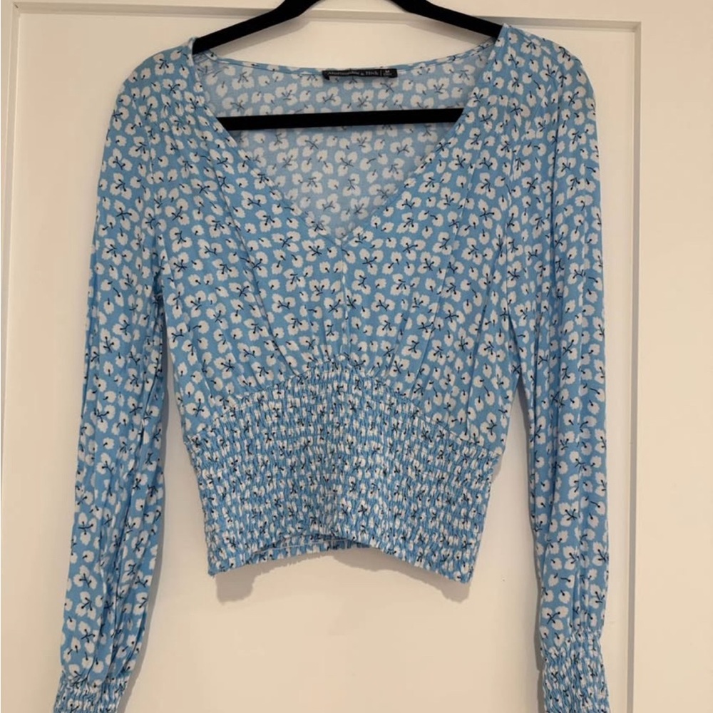 Abercrombie & Fitch Light Blue Floral Blouse